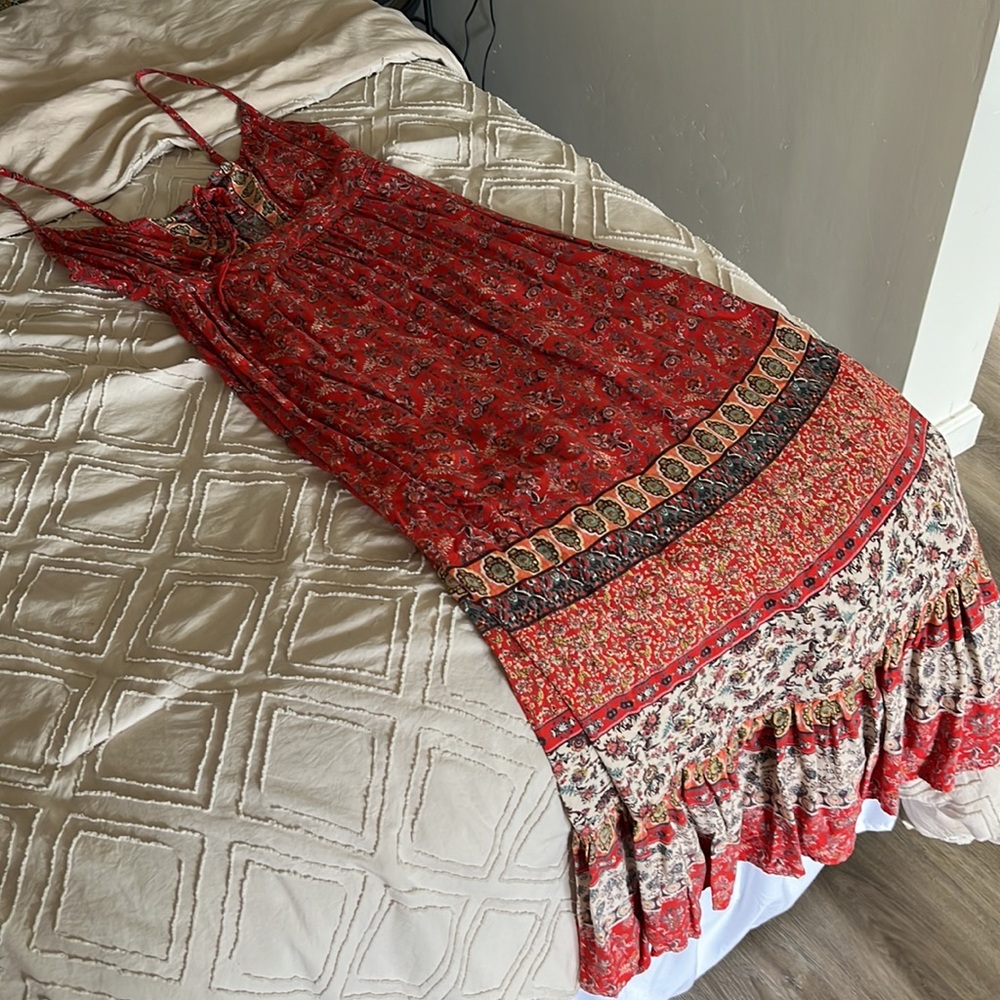 Flannel Styled Maxi Dress Size S